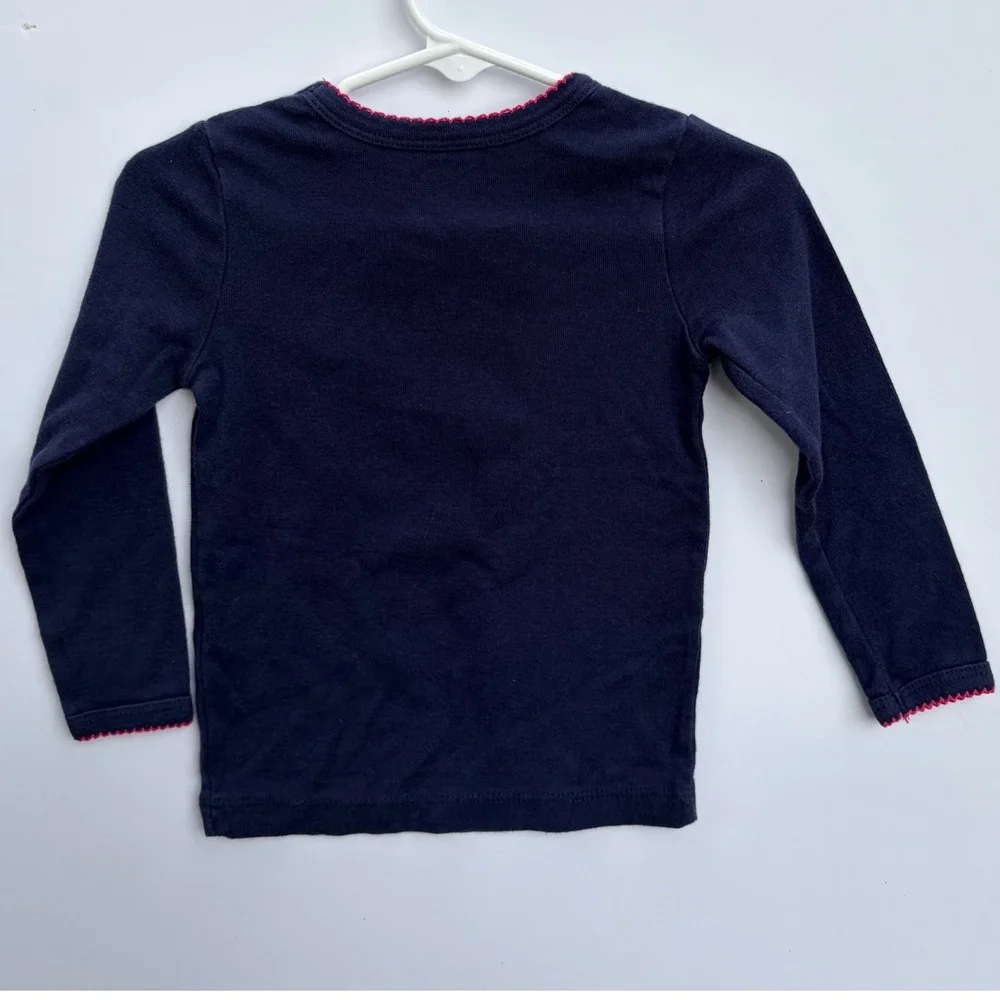 Carter's Girls 2T Navy Blue Daddy's Girl Long Sleeve Graphic‎ T-Shirt Pink Trim
